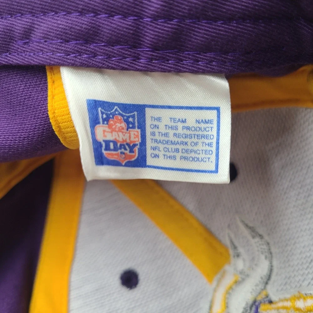 Vintage Minnesota Vikings Hat Adjustable Drew Pearson Purple Yellow NFL 90s‎ Men